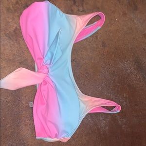 Multicolor swim top with tie
